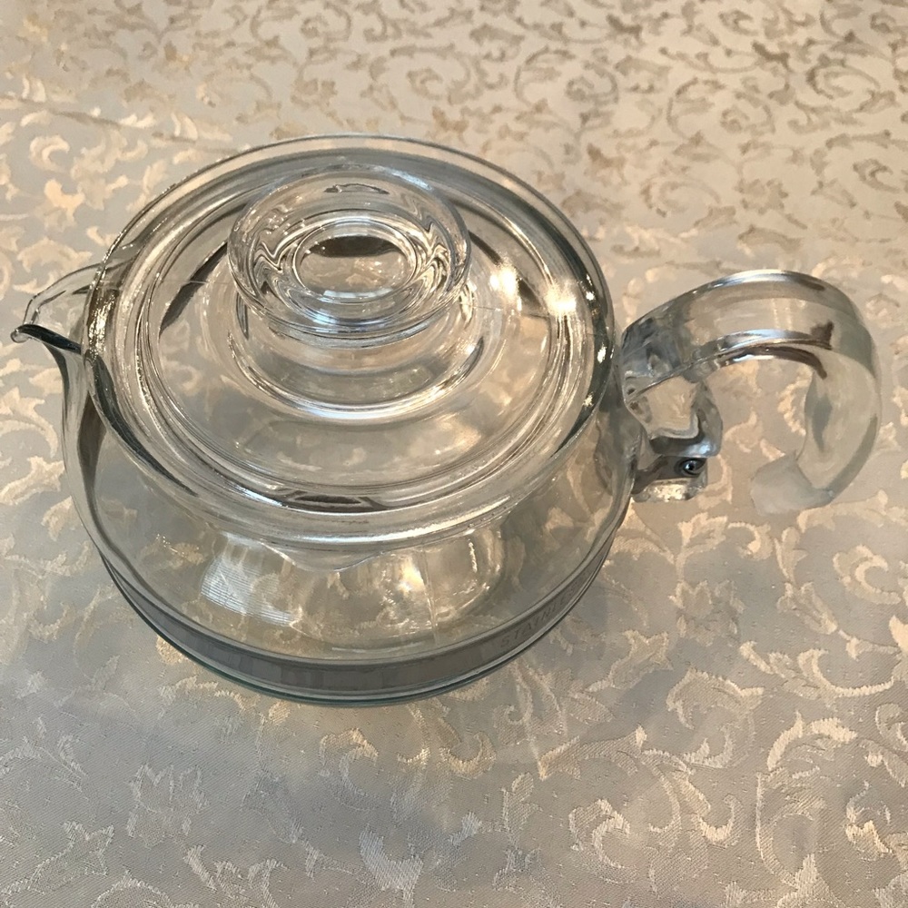 Vintage 6cup stove top Pyrex kettle